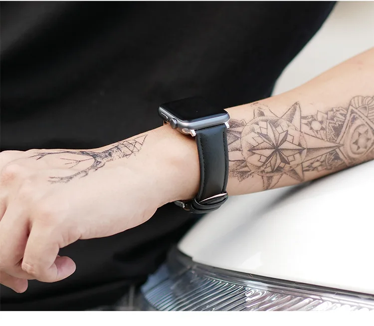 Кожаный ремешок для часов Apple 38 мм 40 мм 42 мм 44 мм черный коричневый ремешок для часов Apple кожаный ремешок для iWatch серии 5/4/3/2/1