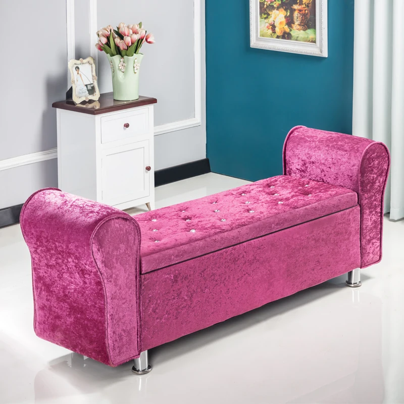 Multifunctional Storage Stool Chair Bedroom Bed End Stool Storage Bench Fabric Shoe Bench Household Sofa Bench Pouf Taburete - Color: S L120 W40 H40