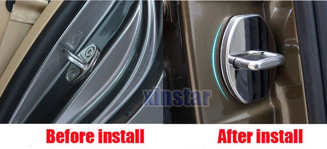 4 шт./лот 304 стальной дверной замок для VW Volkswagen Golf Passat Polo Tiguan Touareg CC TT B6 B7|Наклейки на