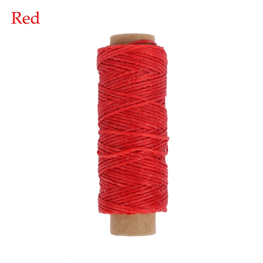 red 50 м прочный 150D кожаный вощеный шнур нить DIY инструмент для рукоделия ручная строчка нить плоская Вощеная швейная линия Швейные аксессуары - Цвет: red