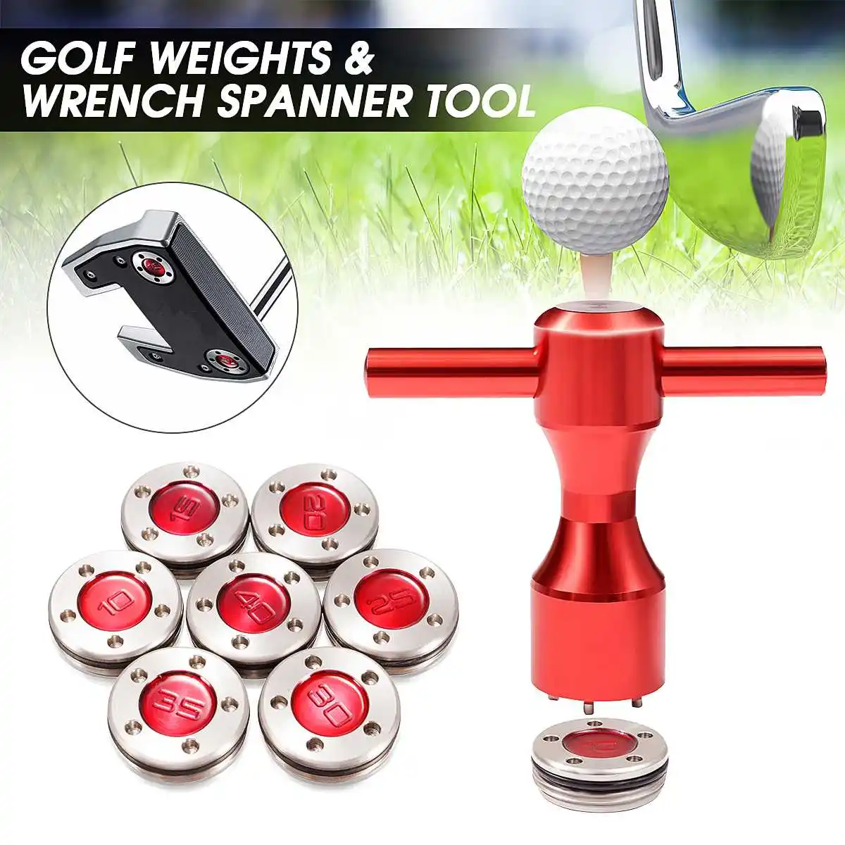 2 шт. для Titleist-Scotty-Cameron Putters Красный Гольф вес+ гаечный ключ инструмент для гаечных ключей 10 г/15 г/20 г/25 г/30 г/35 г/40 г включают резиновые кольца