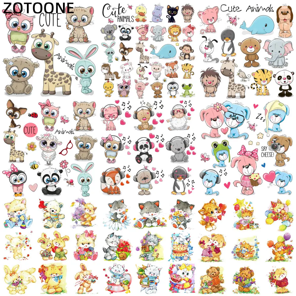 ZOTOONE странные вещи, Мультяшные милые животные, железные нашивки для детей, футболка, сделай сам, нашивки, наклейки, теплопередача для одежды G