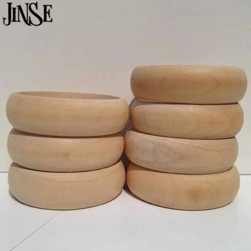 

JINSE 20pcs Unpainted Wooden Bangles 2.20cm Width 6.50CM Inner Diameter Jewellery Natural Supplies Plain Wooden Wristlet