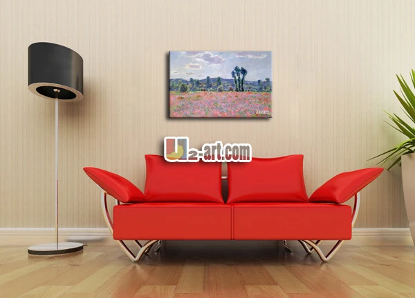Натуральный холст poppy field Западный художественный Рисунок напечатанный на холсте