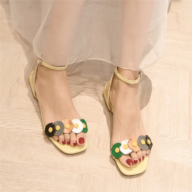 Женские туфли на квадратном каблуке FEDONAS повседневные однотонные сандалии из