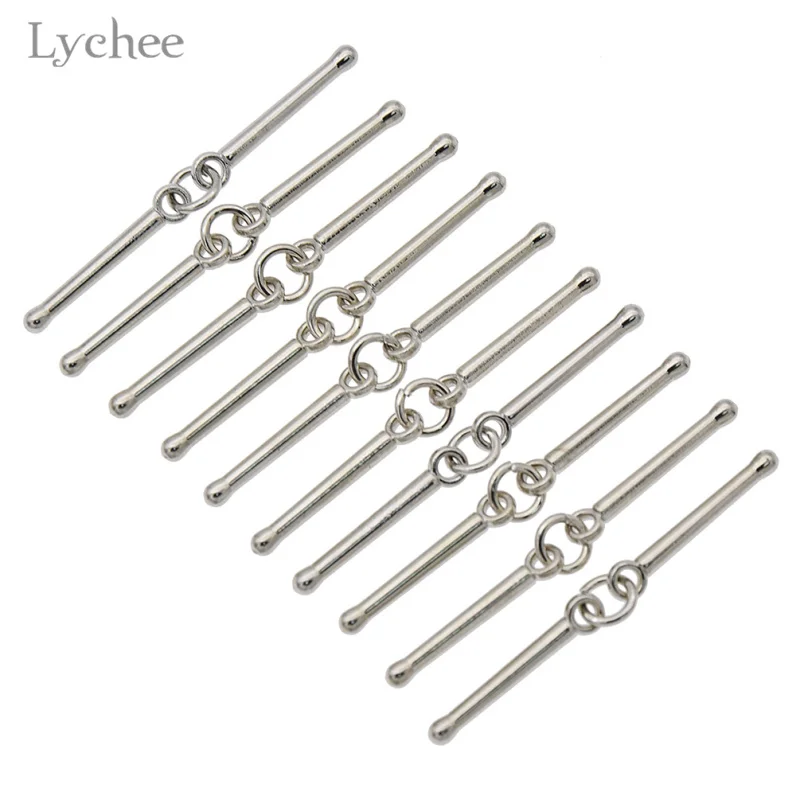 Lychee 10 шт./лот серебряный цвет сплава барабаны подвески палочки музыкальные