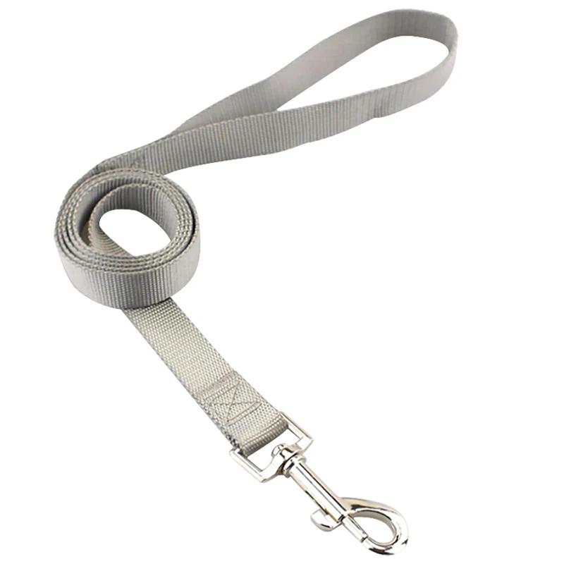 Gray Leash Классический однотонный ошейник для питомца, основной нейлоновый ошейник для собак, кошек, ошейник для маленьких и средних собак, можно сочетать поводок и поводок с быстрой застежкой - Цвет: Gray Leash