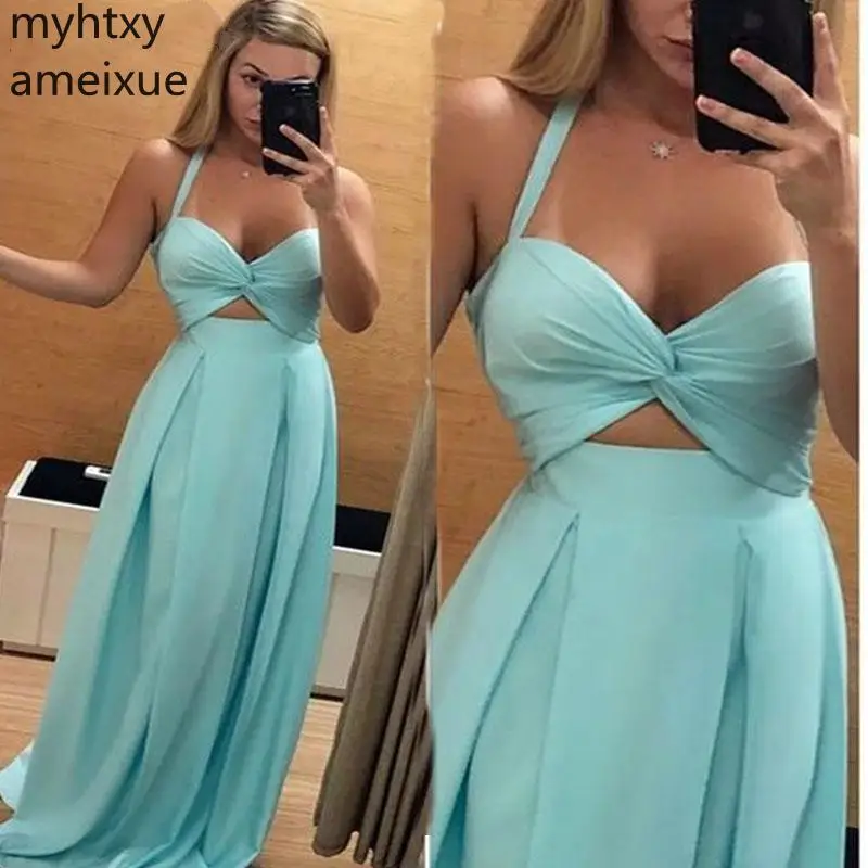 

Mint Green Sexy Cheap Evening Dress 2021 Sleeveless Floor Length Customize Draped Hot Backless Sweep Train Formal Robe De Soiree