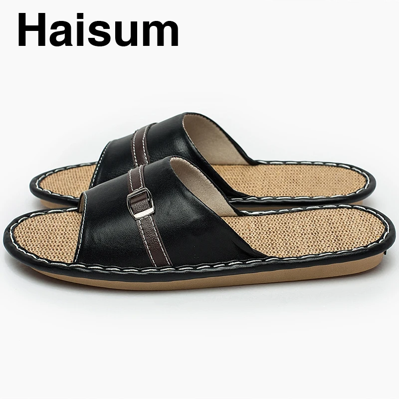 Вьетнамки; Лидер продаж; zapatos hombre; Новинка года; мужские летние Нескользящие тапочки из овечьей кожи; домашние тапочки на деревянном полу; Tb010