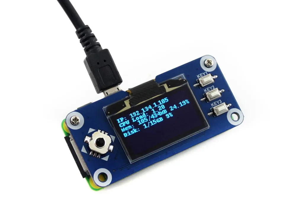 

Waveshare 1.3inch OLED display HAT for Raspberry Pi 128x64 pixels with embedded controller SPI / I2C interface