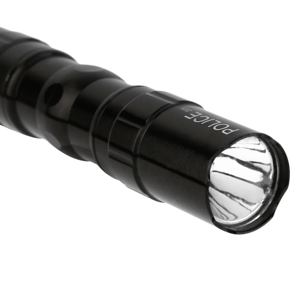 

3W Police LED Flashlight T6 Waterproof Shock Resistant Aluminum Super Bright Focus Torch Lamp With Hand Strap