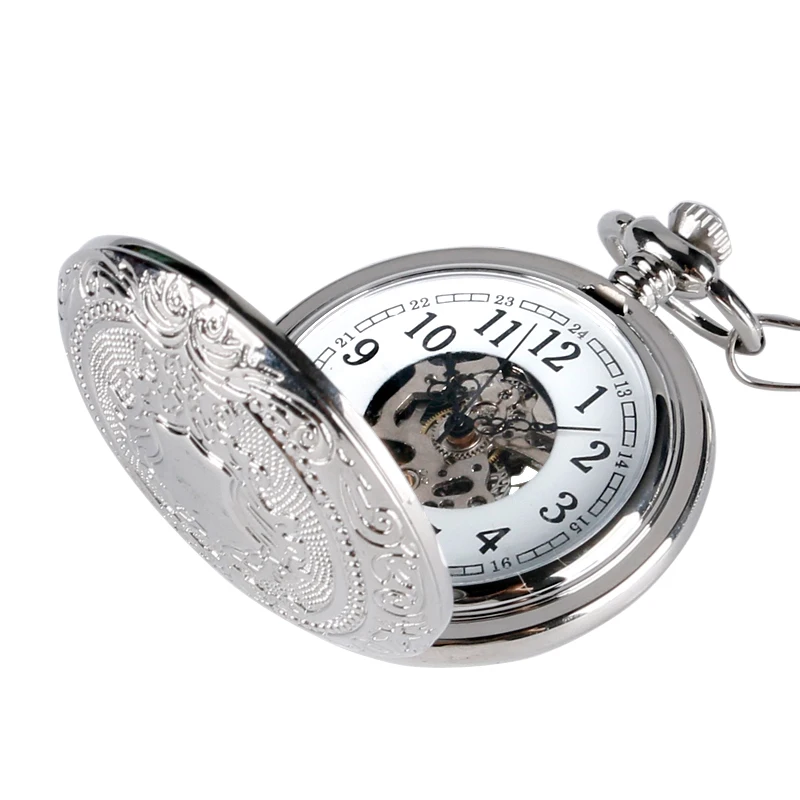 Часы карманные механические в стиле стимпанк, зеркальные, с ручным заводом от AliExpress WW
