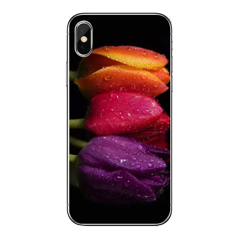 Для samsung Galaxy Note 8 9 S9 S10 A8 A9 Star Lite плюс A6S A9S Синий Весна Красочные тюльпаны прозрачный