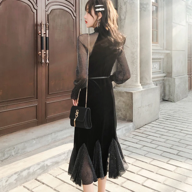 Сексуальное перспективное женское платье 2019 весеннее Новое Модное Длинное