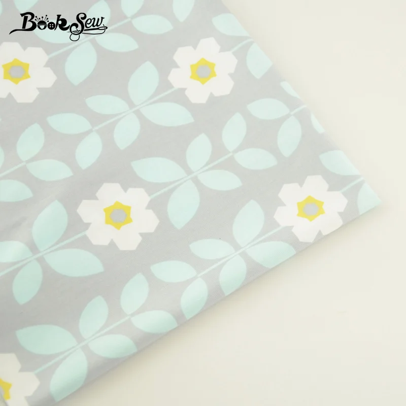 Booksew Текстиль для дома 100% хлопок саржа Ткань цветок Дизайн мягкий выстегивая Жир