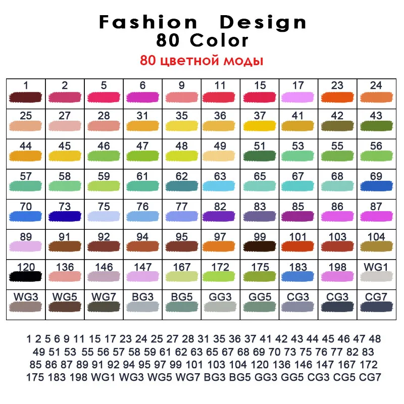 Fashion 80pcs TOUCHNEW T7 Двойные наконечники маркеры для эскизов Креативный дизайн 40/60/80/168 Цвет маркер для белой доски на спиртовой основе рисунок товары для рукоделия с подарками - Цвет: Fashion 80pcs
