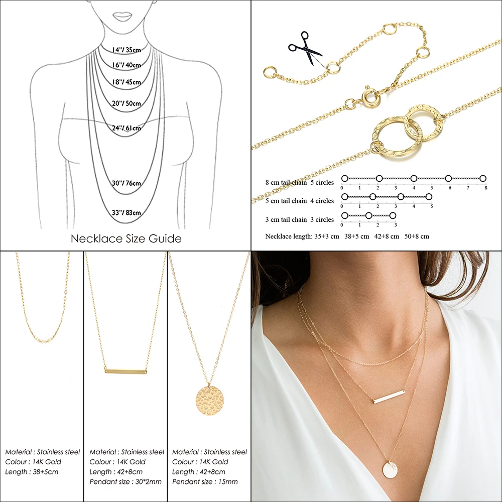 Женское Ожерелье из нержавеющей стали CC Длинное колье чокер