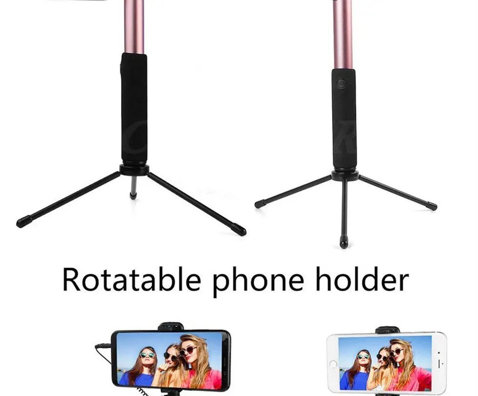 Проводная Bluetooth селфи палка мини штатив для iPhone 6 5 6s plus samsung Xiaomi huawei ручной монопод с дистанционным управлением