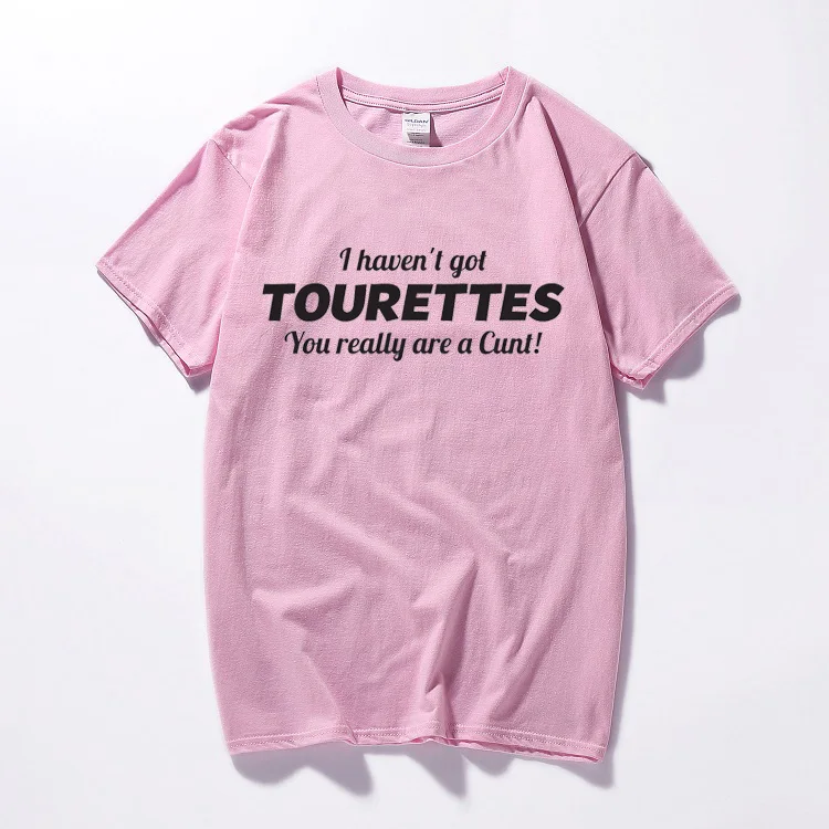 Розовый Tourettes забавная футболка с надписями C* T offension для взрослых Humour tee top Cool Joke подарок Топы Повседневная хлопковая футболка с короткими рукавами Homme - Цвет: Розовый