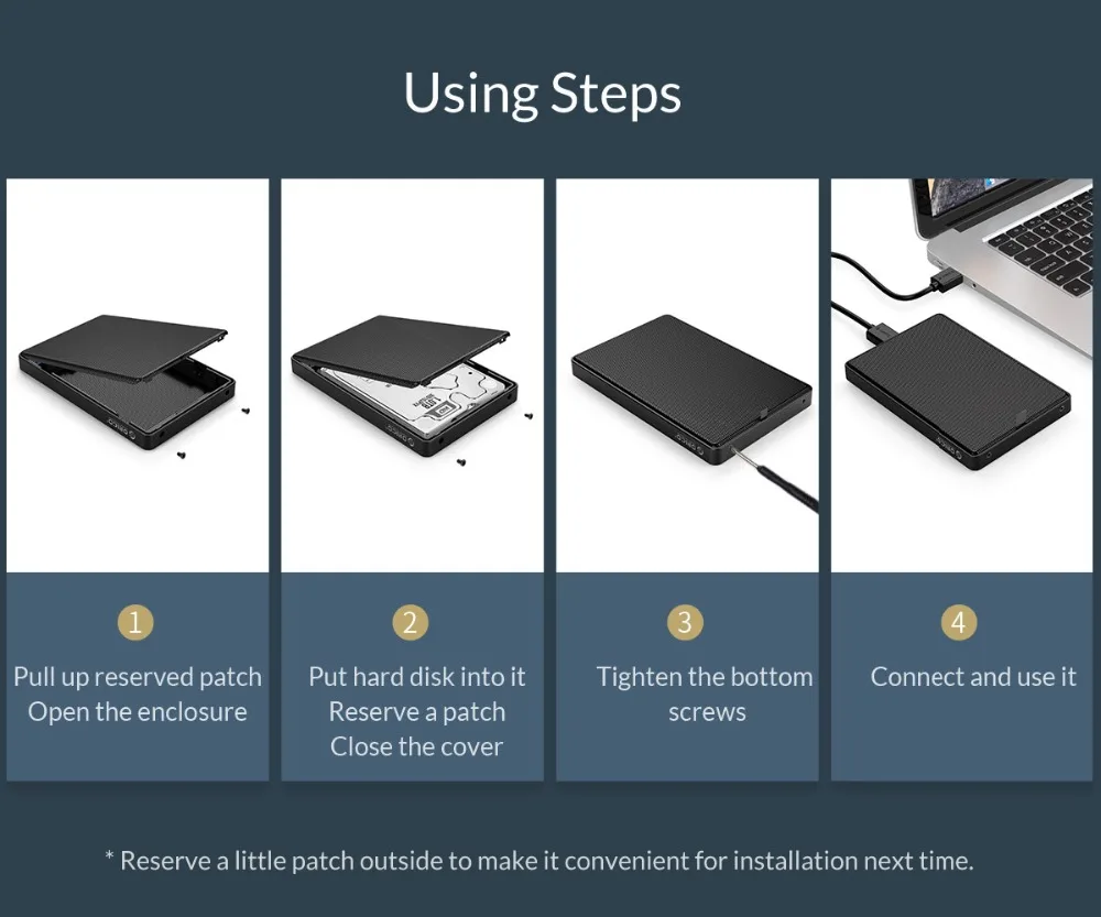 ORICO 2," Тип C SATA HDD чехол Полный сетчатый HDD жесткий диск внешний 5 Гбит/с HDD корпус USB3.0 жесткий диск корпус