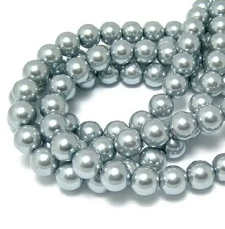 

Free shipping~3mm~12mm H31 Gray color Loose immitation Glass Pearl Beads