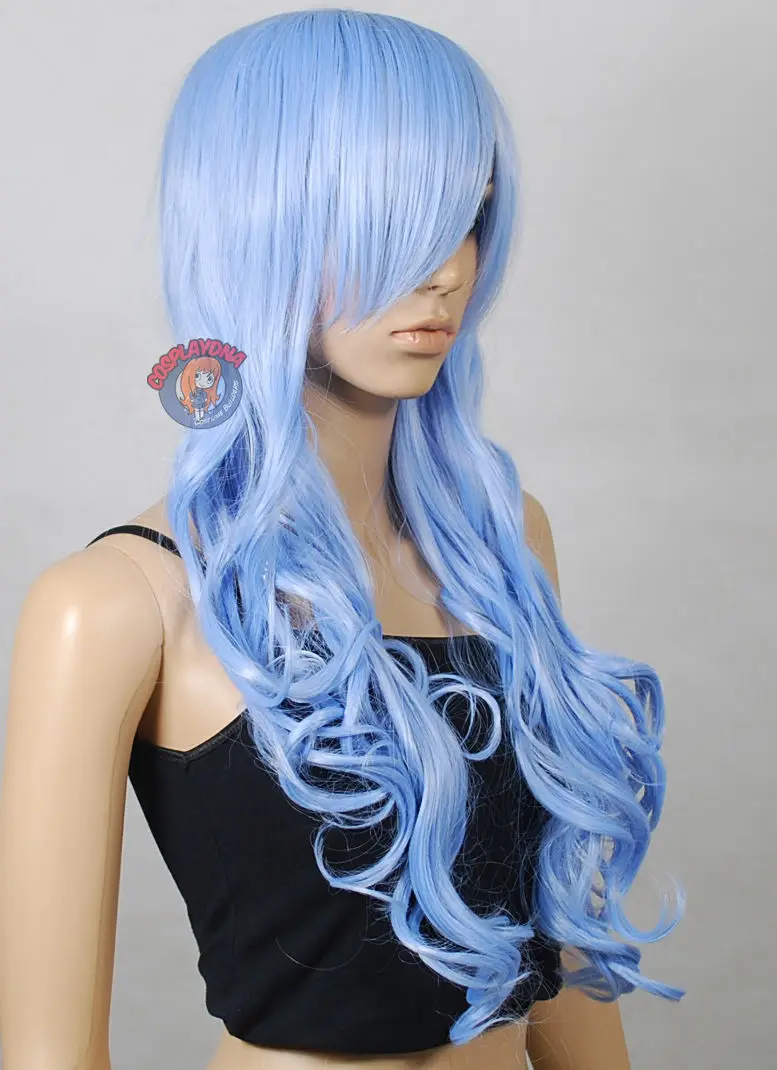 shun Series Powder Blue Wavy Long Cosplay Wigs USPS FastShipping to USA j2138 |