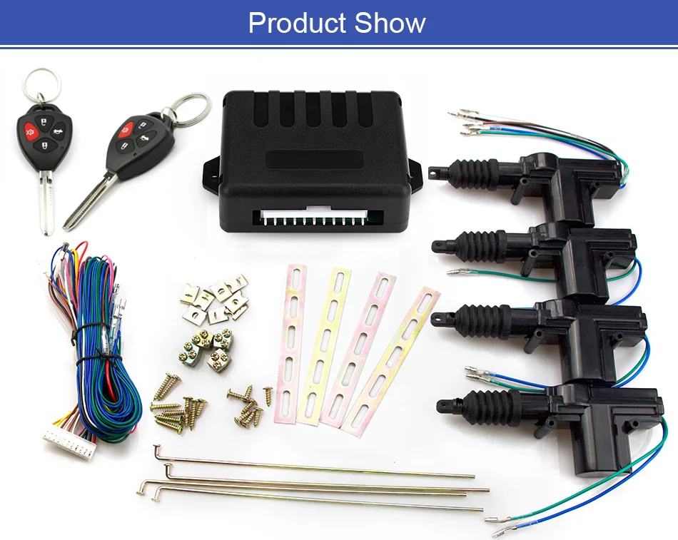 Eunavi Авто пульт дистанционного управления Центральный замок 4 двери без ключа система входа на 360 градусов вращение автомобиля комплект 12 В мощность автомобиля дверной замок привод