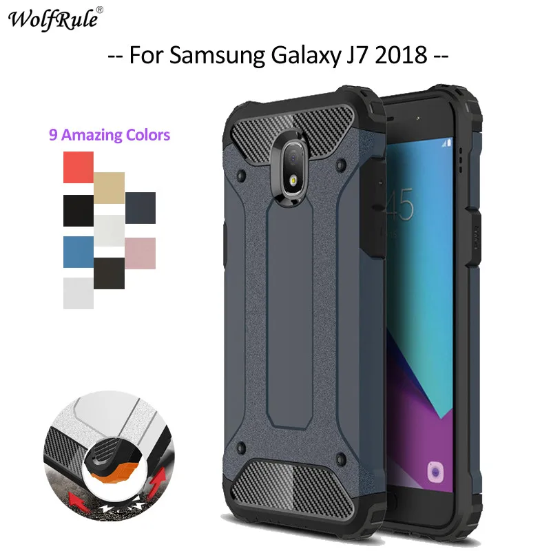 Для подходящих чехлов Samsung Galaxy J7 2018 чехол wolfrole TPU & PC армированный бампер для