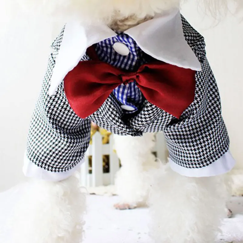 Summer Dog Shirt Wedding Suit Bow Tie Cat Puppy Dog Clothes Pet Dog Clothing Wedding Costume For Small Medium Dogs DOGGYZSTYLE
