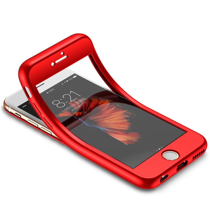 Защита всего тела Мягкий матовый ТПУ DropProof чехол для iPhone 7 8 X XR XS MAX 10 6 6s Plus 5 5S SE 360