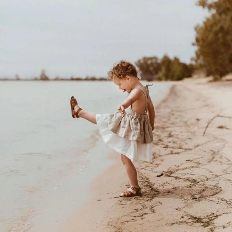 Хлопковые летние платья для маленьких девочек 2019 Европейское летнее платье