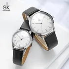 Shengke парные часы модные черные кожаные женские мужские Роскошные Кварцевые женские мужские наручные кварцевые часы 2019 Reloj Mujer