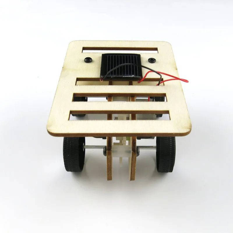 DIY мини деревянная модель автомобиля на солнечных батареях ручной работы комплект 4WD умный робот шасси автомобиля RC игрушка 100*70*50 мм детская обучающая модель