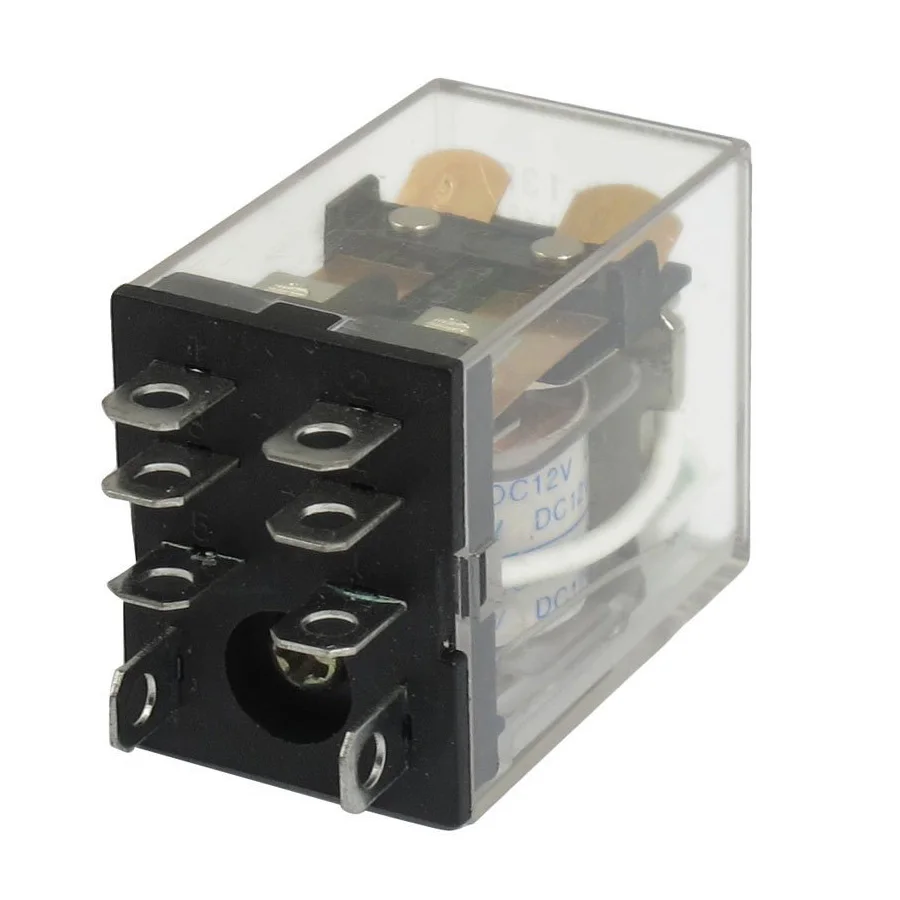 JQX-13F LY2 DC 12V Катушка 8-Pin DPDT зеленый светодиодный электромагнитное реле