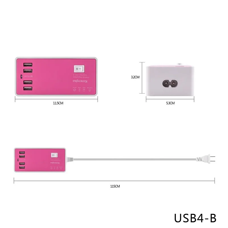 5V 4A быстрой зарядки 4USB Порты и разъёмы розетки универсальный USB Мощность полосы в