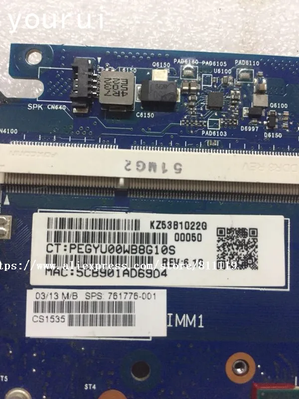 Yourui для HP Elitebook 820 G1 ноутбук материнская плата 76177-601 76177-001 аккумулятор большой