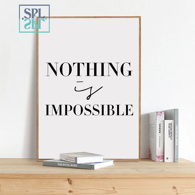 SPLSPL черный и белый вдохновляющие буквенные цитаты холст художественный Принт
