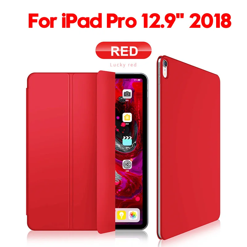12.9inch Red Кожаный чехол для iPad Pro 12,9 11 дюймов роскошный Магнитный Флип смарт-чехол для iPad Pro 12," 11" дюймов противоударный чехол - Цвет: 12.9inch Red