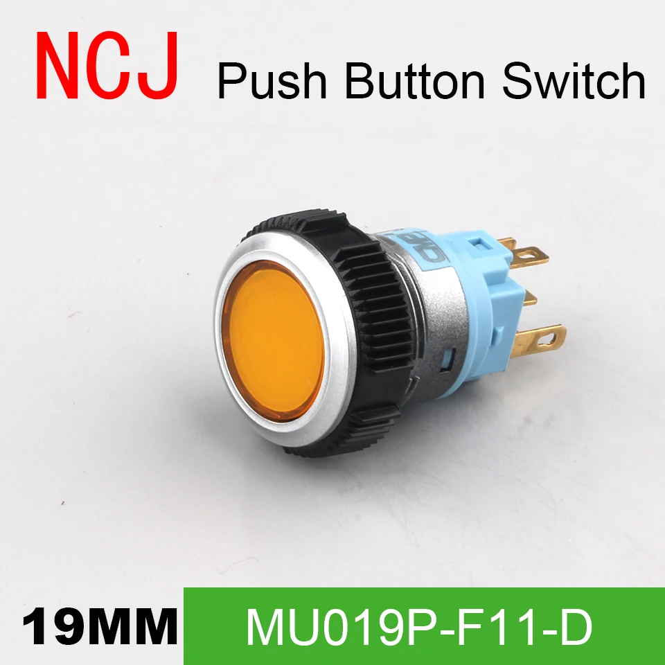 NCJ 19 мм PC кнопочный переключатель IP67 поддерживаемый Попеременный и Мгновенный со