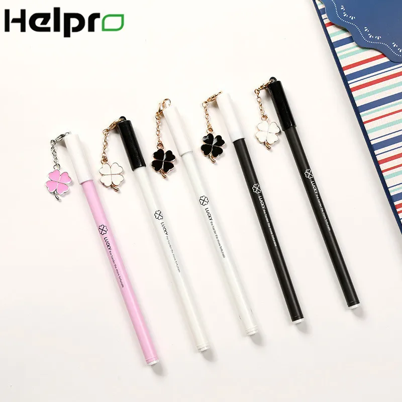 Helpro kawaii четырехлистный клевер гель черные чернила для ручки скраб ручка школьные