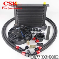 30 rows an8 engine oil cooler flat filter adapter 7 electric fan kit