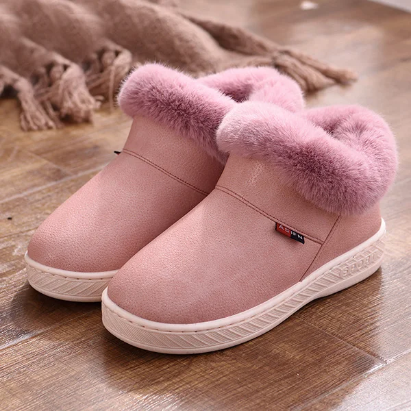 pink Женские ботинки; водонепроницаемые зимние теплые ботильоны на меху; теплая хлопковая обувь на толстой подошве для влюбленных пар; женская обувь; botas mujer Zapatos - Цвет: pink