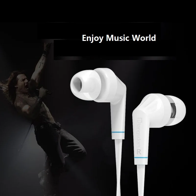 Headphone Piston Noodle Flatline Compatible Basic Earphone Portable IOS Android System Smartphone Super Bass Langsdom JD88 | Электроника