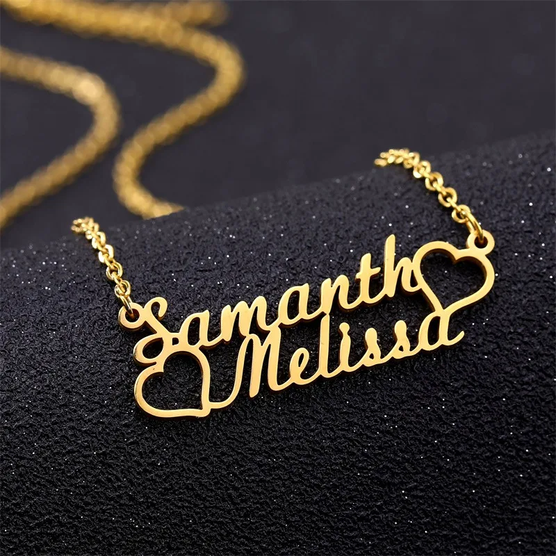 Ожерелье с именем на заказ Женский индивидуальный подарок кулон ручное письмо