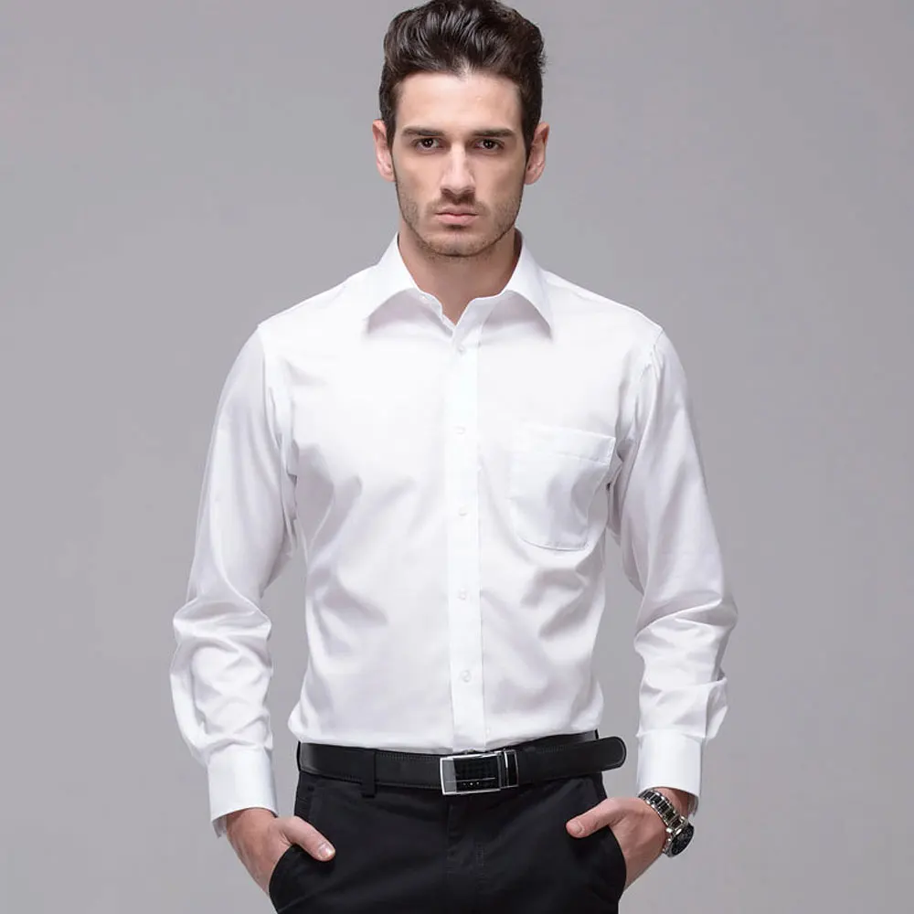 Новая Осенняя Модная брендовая мужская одежда тонкие мужские рубашки с длинным