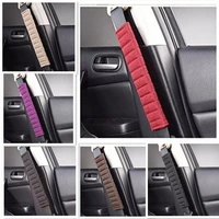 flax car seat belt pad 27cm length linen car seatbelt shoulder pad breathable linen black beige purple red seatbelt pad 1 pc