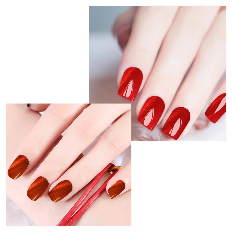 Ellwing новые 3D огонь красный Cat Eye Gel Лаки для ногтей замочить от УФ-светодиодный гель
