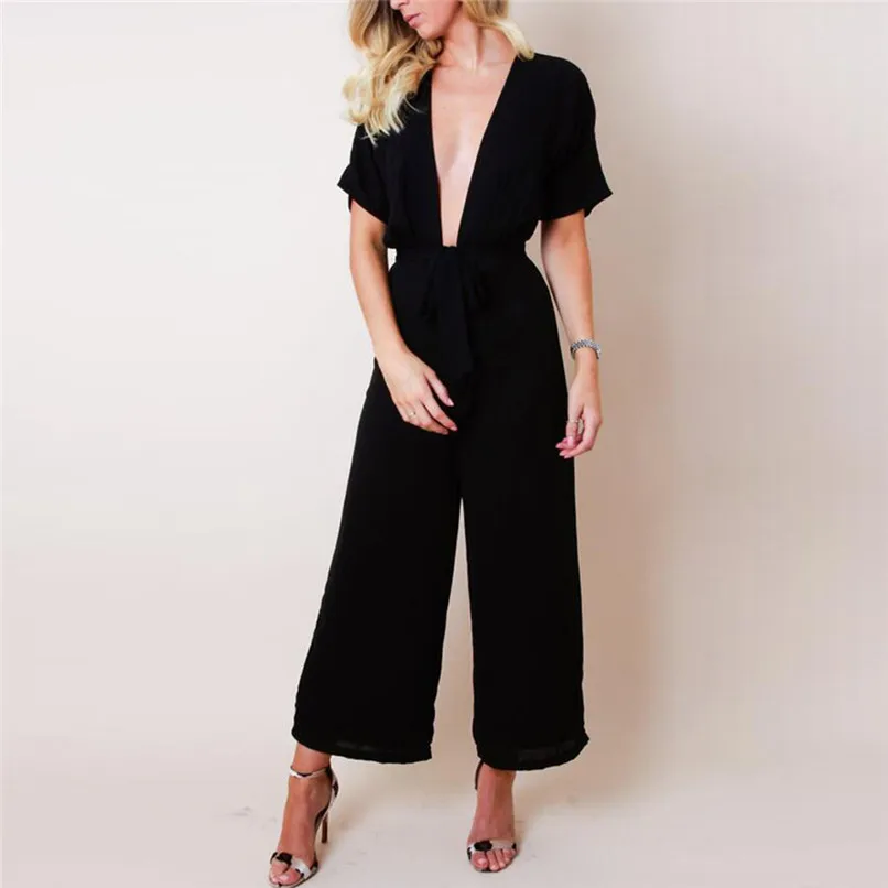 Женский модный элегантный комбинезон с глубоким v образным вырезом спецодежда