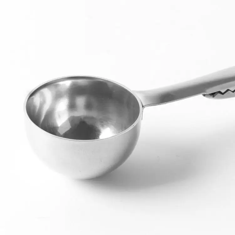 Silver Прочная ложка из нержавеющей стали с зажимом для мешка молотый чайный кофейный Совок с портативной сумкой уплотнительный зажим для порошка измерительные инструменты 1 шт - Цвет: Silver