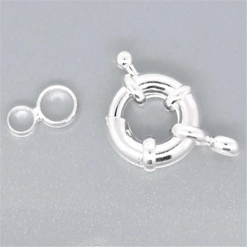 DoreenBeads 10 пружинных застежек серебристого цвета с кольцами 15 мм (B08400) yiwu|spring clasp|ring
